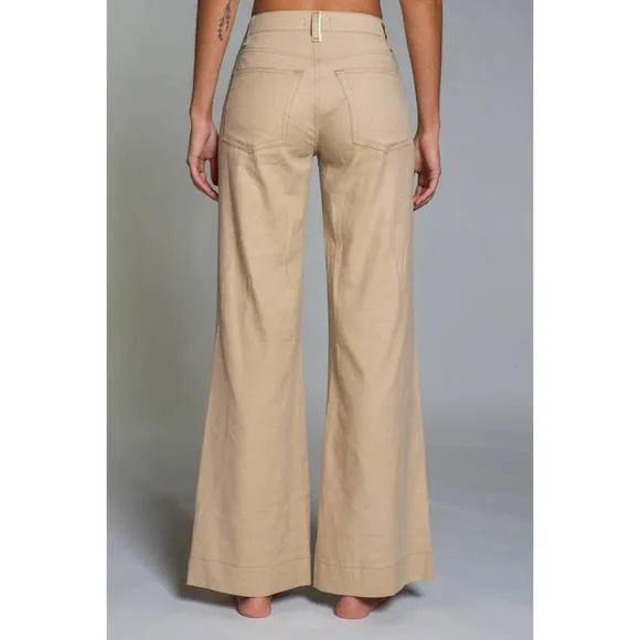 NEW ASKK NY juniper wide leg jeans in khaki