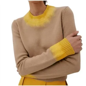 NEW BEATRICE .B marlene two tone pullover top in dune