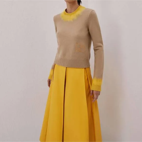 NEW BEATRICE .B marlene two tone pullover top in dune