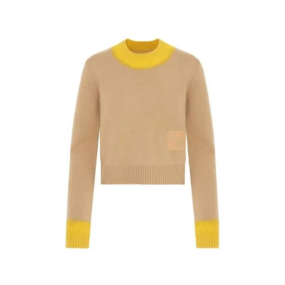 NEW BEATRICE .B marlene two tone pullover top in dune