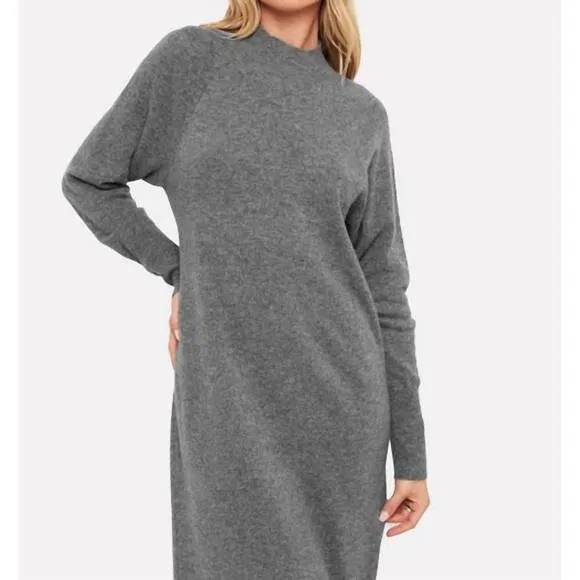 NEW BRODIE CASHMERE luxe evelyn dress in midgrey