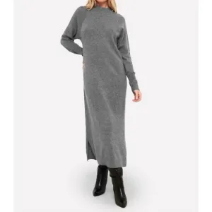 NEW BRODIE CASHMERE luxe evelyn dress in midgrey