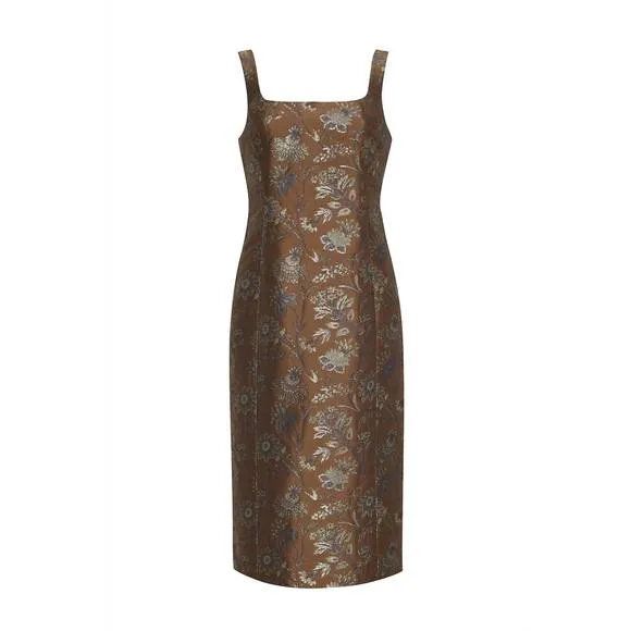 NEW CARA CARA carlie floral midi dress in jacquard garden