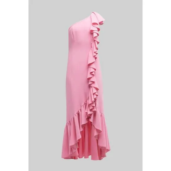 NEW CINQ A SEPT jovette midi dress in flamingo