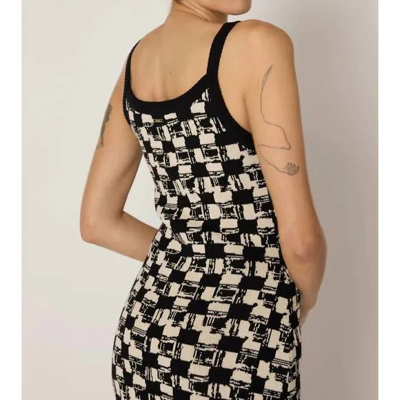 NEW CLEOBELLA payton midi dress in biarritz black/ivory