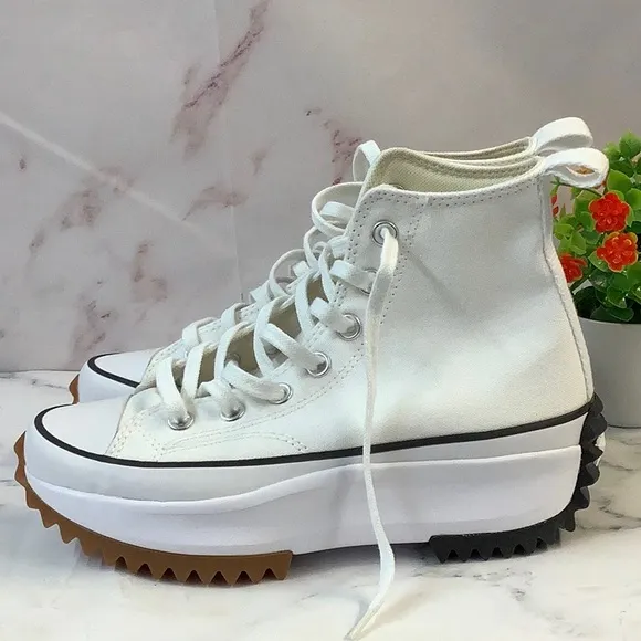 New Converse Men Platform High Top Sneakers Run Hike White/Black