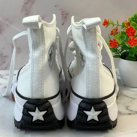 New Converse Men Platform High Top Sneakers Run Hike White/Black