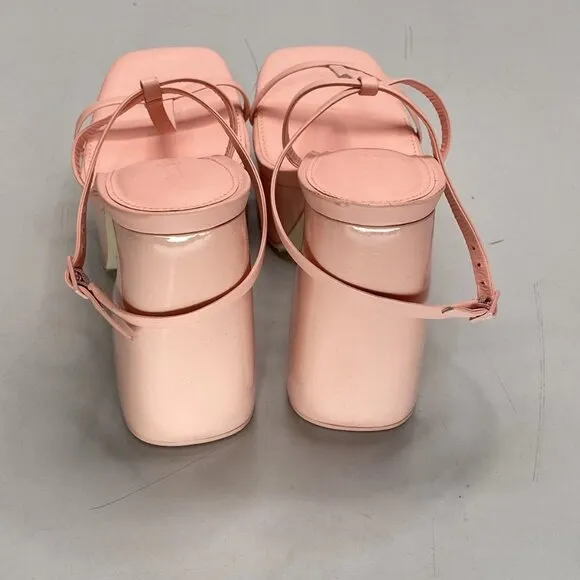 NEW CULT GAIA Sandals US 6W Platform Heels T-straps - Chiara Pink