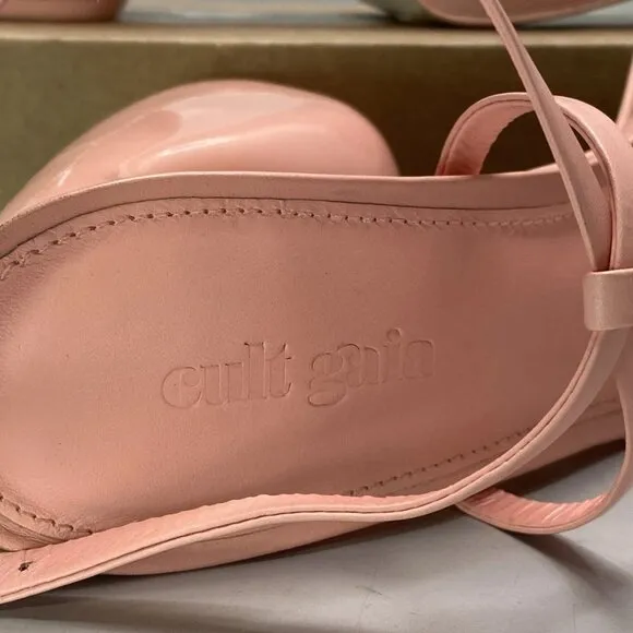 NEW CULT GAIA Sandals US 6W Platform Heels T-straps - Chiara Pink
