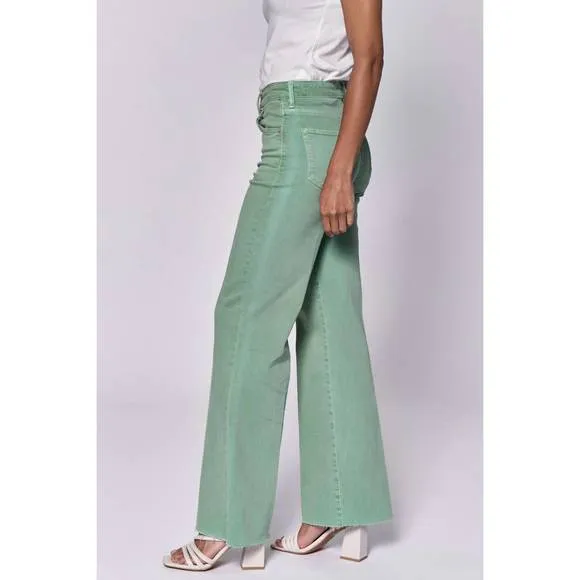 NEW DEAR JOHN DENIM fiona wide leg jean in iceberg green
