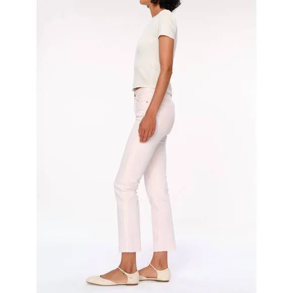 NEW DL1961 - WOMEN'S mara straight mid rise ankle jeans in primrose pink