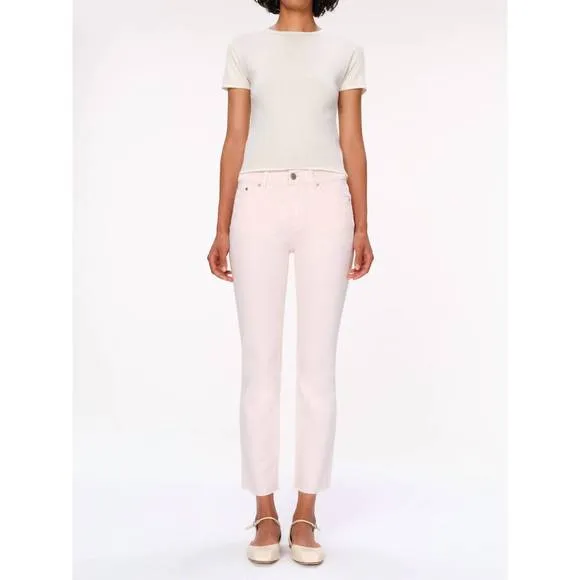 NEW DL1961 - WOMEN'S mara straight mid rise ankle jeans in primrose pink