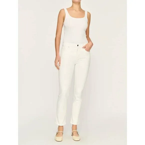 NEW DL1961 - WOMEN'S mara straight mid rise ankle jeans in white