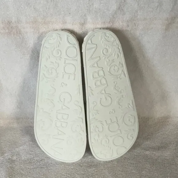 NEW DOLCE &amp; GABBANA Women's White Slides
