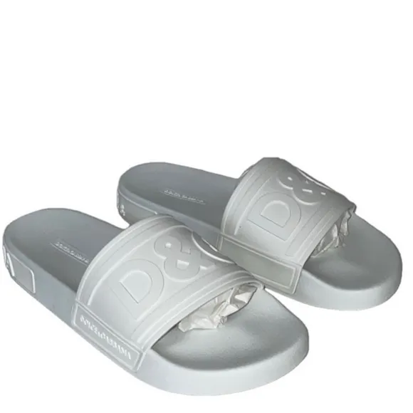 NEW DOLCE &amp; GABBANA Women's White Slides