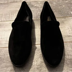 NEW Donna Karen Black Soft Suede Leather Rubber Nonslip Sneaker Work loafer 8