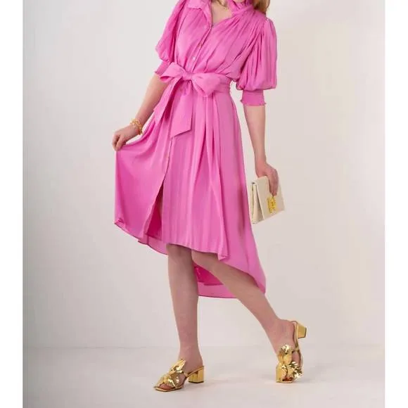 NEW EMILY MCCARTHY rowan dress in fuchsia pink