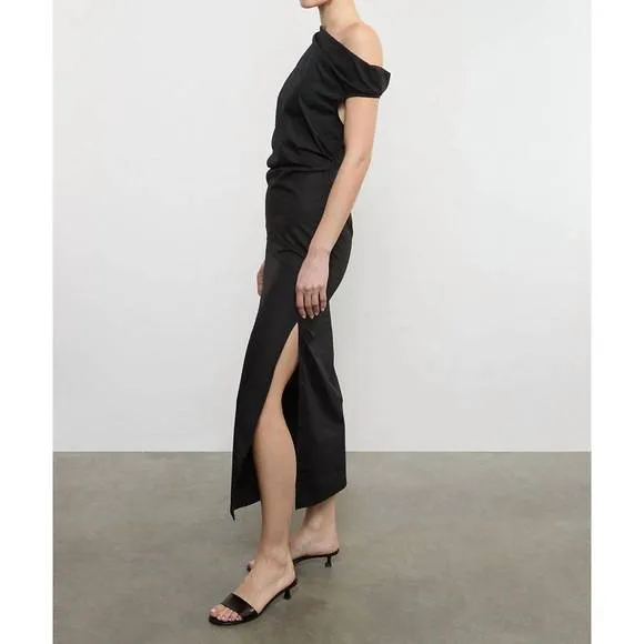 NEW ENZA COSTA poplin sculptured dress in black