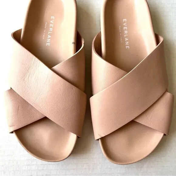 New Everlane The Form Crossover Sandal in Pale Rose Pink Color SZ 6