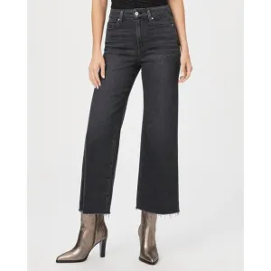 NEW FIDELITY high rise wide leg ankle jeans in black lotus