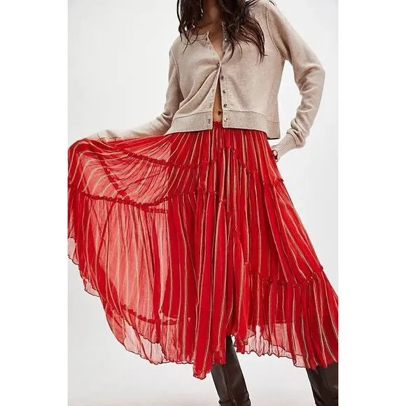 New FP One Ember Printed Midi Skirt sz medium