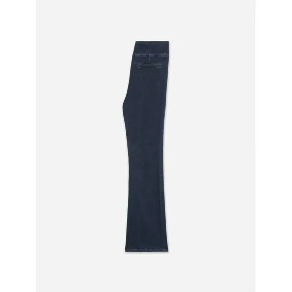 NEW FRAME women's jetset crop mini boot pintuck jeans in sheen noir
