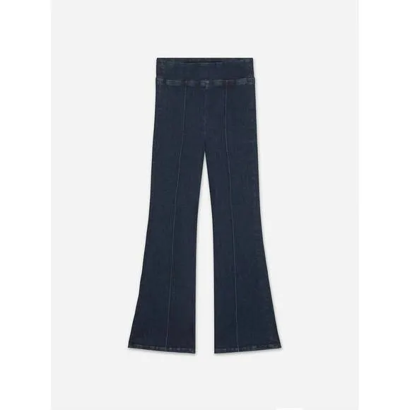 NEW FRAME women's jetset crop mini boot pintuck jeans in sheen noir