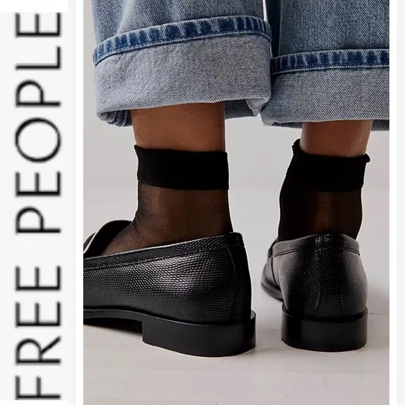 NEW Free People Harris Loafers black/white 37