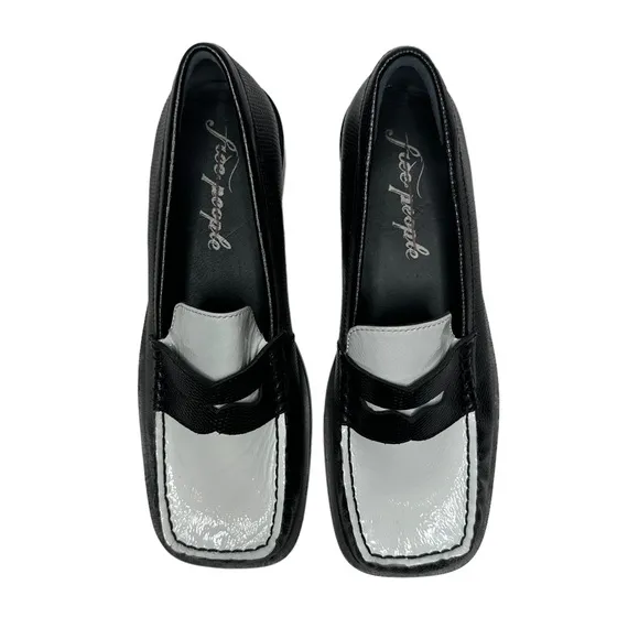 NEW Free People Harris Loafers black/white 37