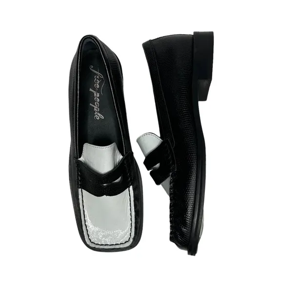 NEW Free People Harris Loafers black/white 37