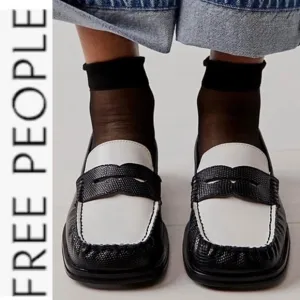 NEW Free People Harris Loafers black/white 37