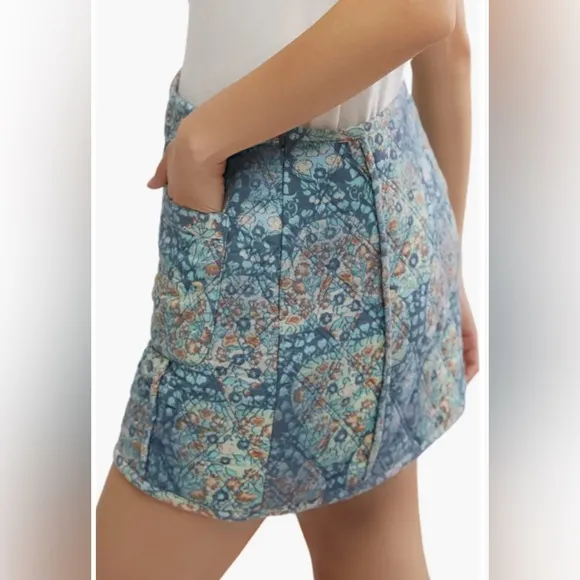 NEW Free People Size 4 Darla Quilted Paisley Tapestry Cotton Miniskirt NWT