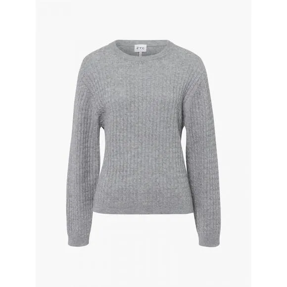 NEW FTC CASHMERE pullover with cable in grey