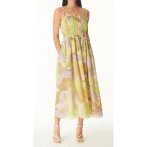 NEW GILNER FARRAR paula dress in fan dance print