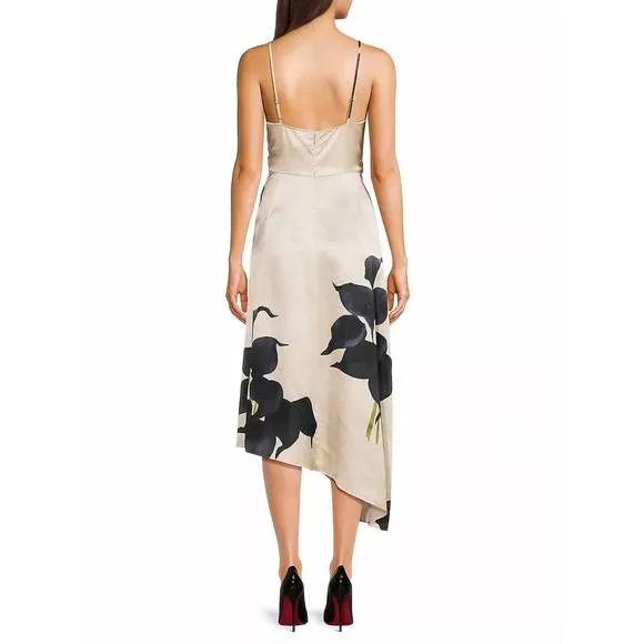 NEW HOPE FOR FLOWERS floral asymmetric sleeveless midi-dress in dark floral