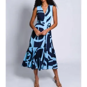 NEW HUTCH drea dress in navy/turq