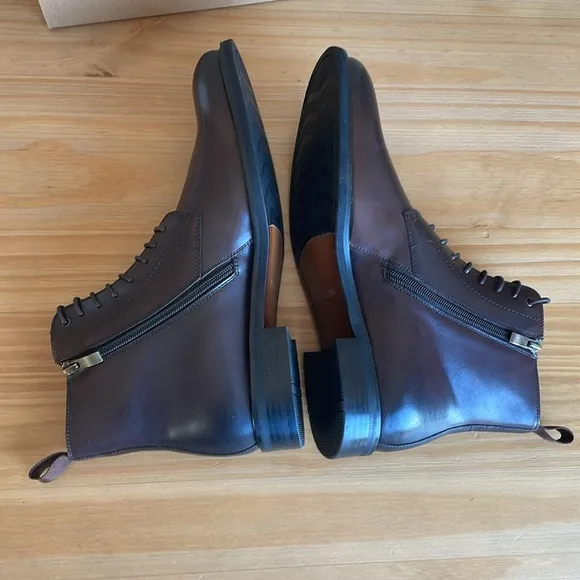 NEW in Box! Steve Madden Yenith Brown Leather Lace Up Boots