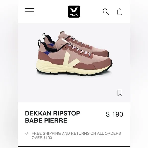 NEW IN BOX. Veja Dekkan Ripstop in Babe Pierre