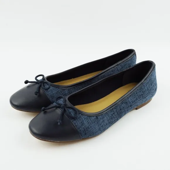 New J.CREW Size 6 Tweed Ballet Flats in Indigo $118 BY320