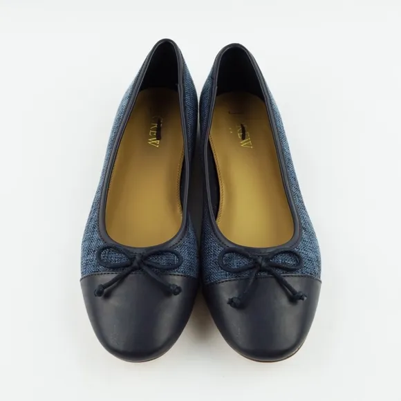 New J.CREW Size 6 Tweed Ballet Flats in Indigo $118 BY320