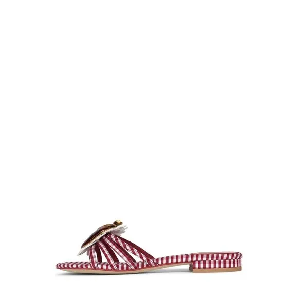New Jeffrey Campbell Womens Abeegail Gingham Strawberry Slide Sandals Sz 10
