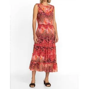 NEW JOHNNY WAS josephina mesh midi dress in multi