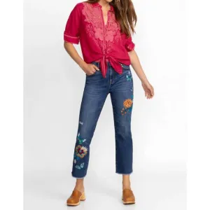 NEW JOHNNY WAS taymia cropped baby boot jean in medium wash