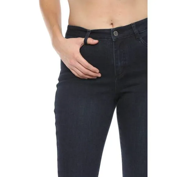 NEW JOSEPH RIBKOFF rhinestone embellished flared jean in indigo blue