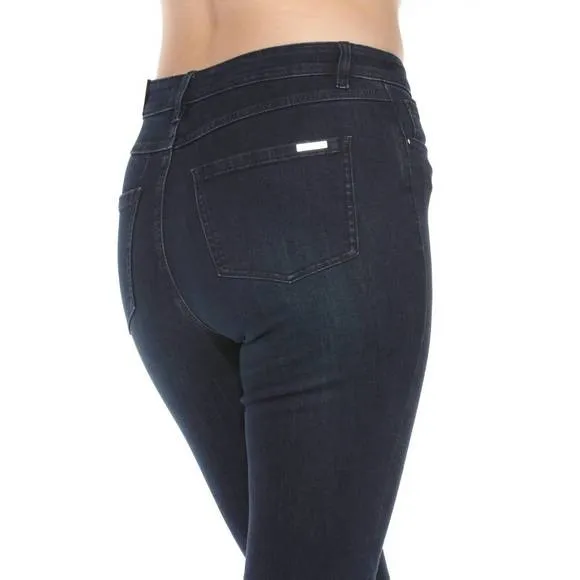 NEW JOSEPH RIBKOFF rhinestone embellished flared jean in indigo blue