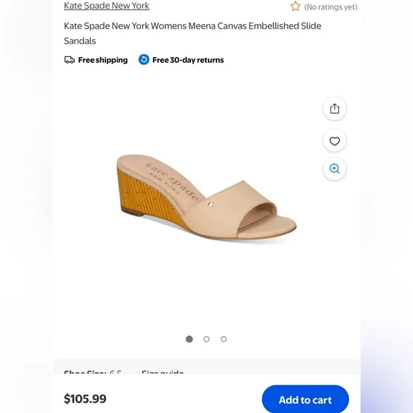 NEW KATE SPADE Meena Canvas Embellished Slide Sandals