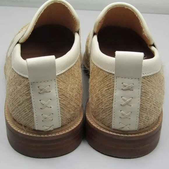 NEW KELSI DAGGER Womens Lens Penny Loafers Jute Almond Toe Flat Slip-On Size 7.5