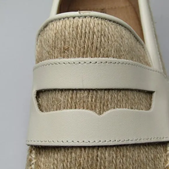 NEW KELSI DAGGER Womens Lens Penny Loafers Jute Almond Toe Flat Slip-On Size 7.5