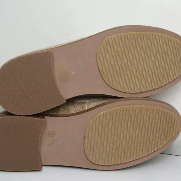 NEW KELSI DAGGER Womens Lens Penny Loafers Jute Almond Toe Flat Slip-On Size 7.5