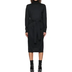 NEW LEMAIRE trompe l'oeil midi dress in anthracite